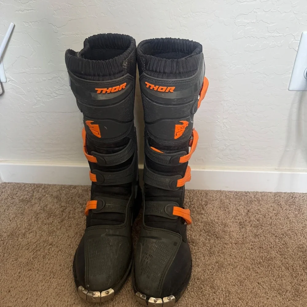 Thor Mens Synthetic Blitz XP MX Motocross Boots 11 Black Dirt Bike Adjustable